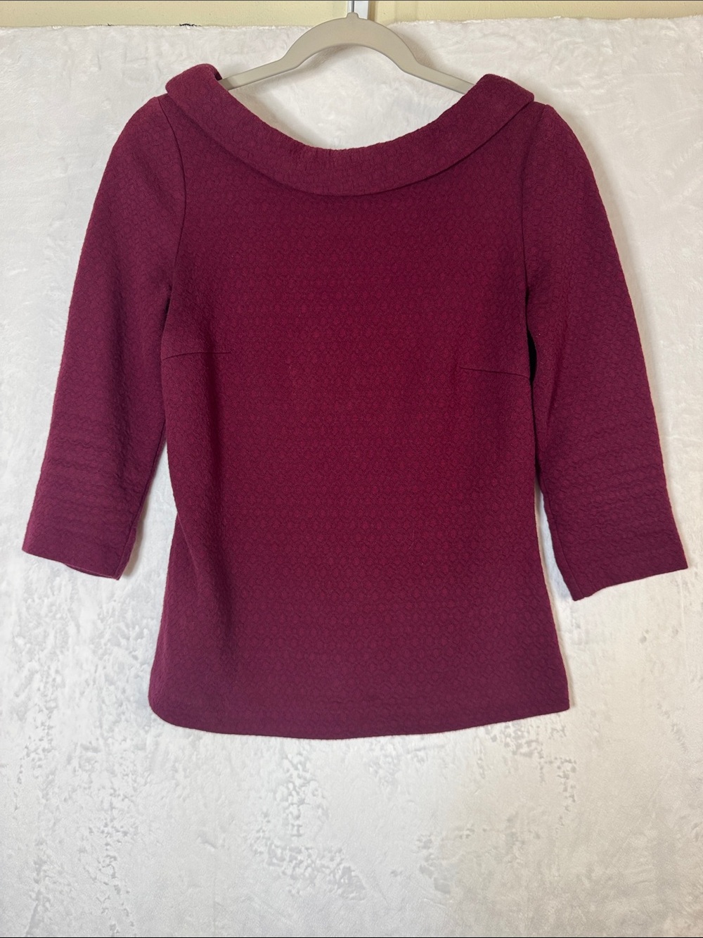 Boden Wine Red Boatneck Three-Quarter Sleeve Top Size 4